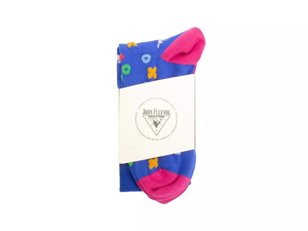 John Fluevog Timmy Vog Socks - Blue/Multi | Fluffy Icon Socks