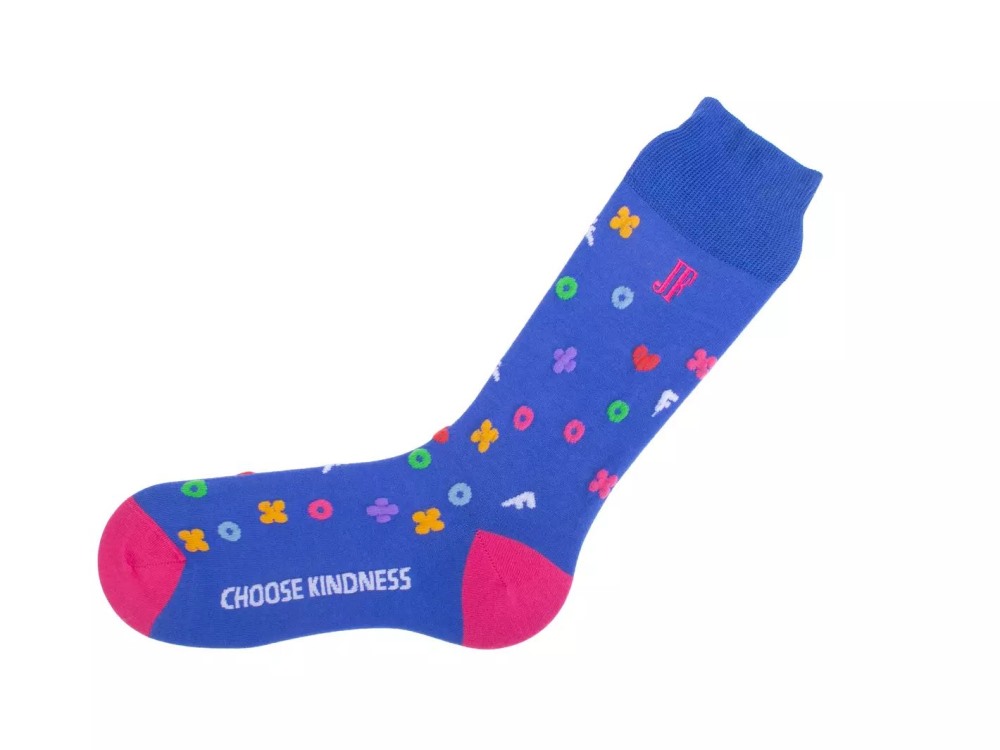 John Fluevog Timmy Vog Socks - Blue/Multi | Fluffy Icon Socks