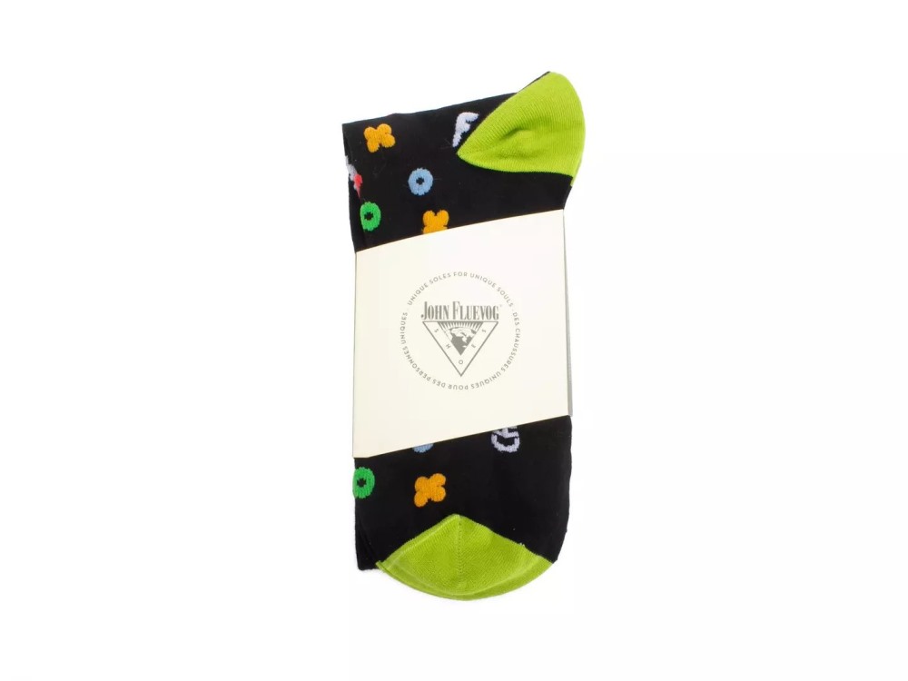 John Fluevog Timmy Vog Socks - Black/Multi | Fluffy Icon Socks