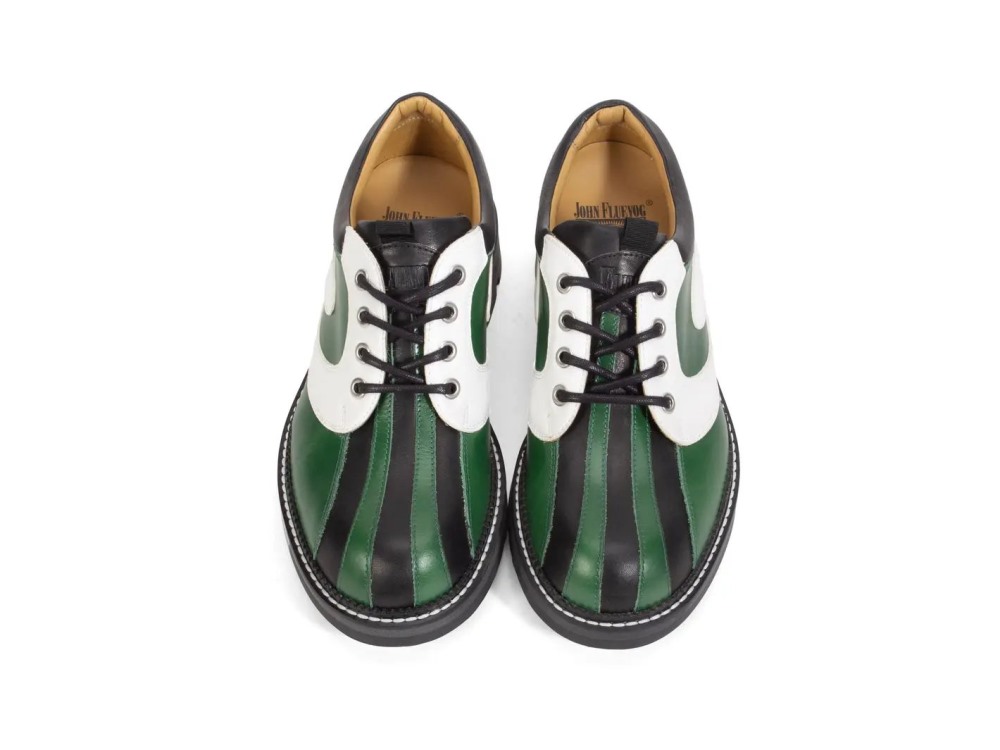 John Fluevog Supervog - Green/Black | Classic Lace-Up Derby Shoes