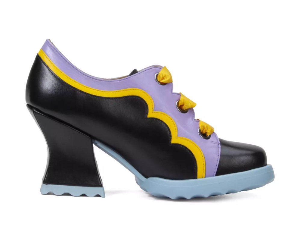 John Fluevog Fermare - Kids Print | Scalloped Lace-Up Heels