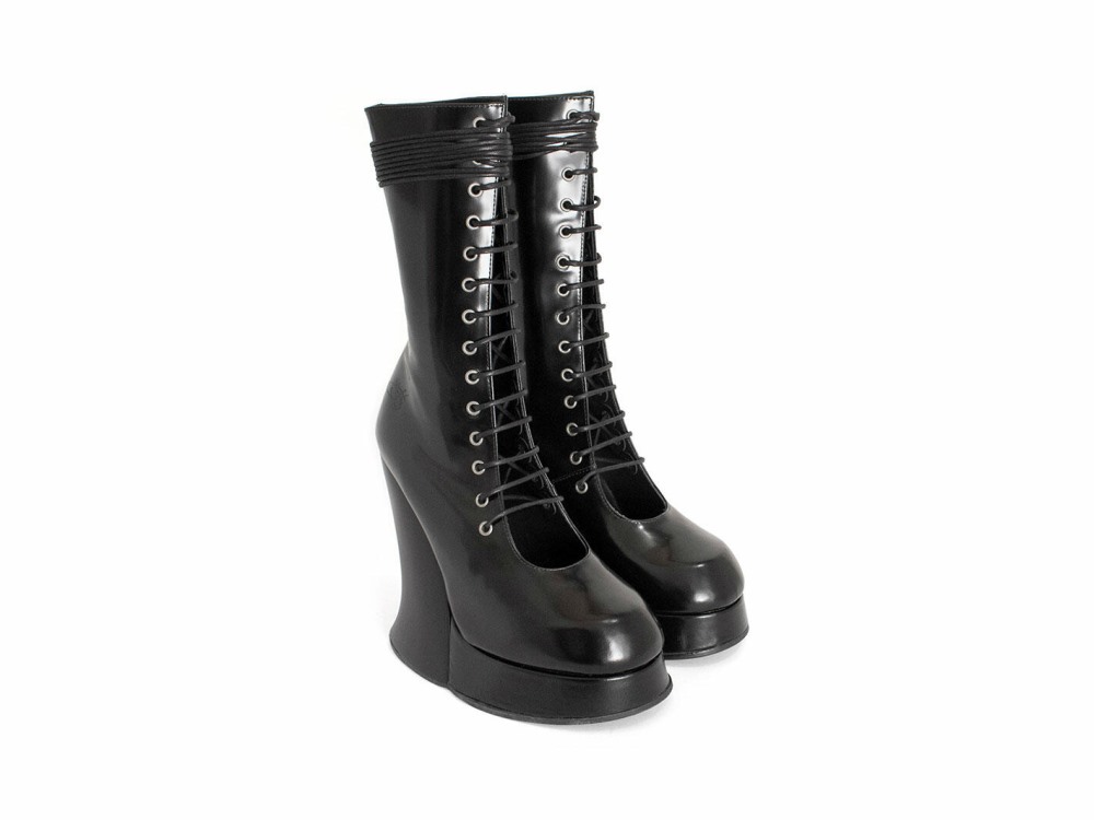 John Fluevog Corset Boot - Black | Lace-Up Corset Boots