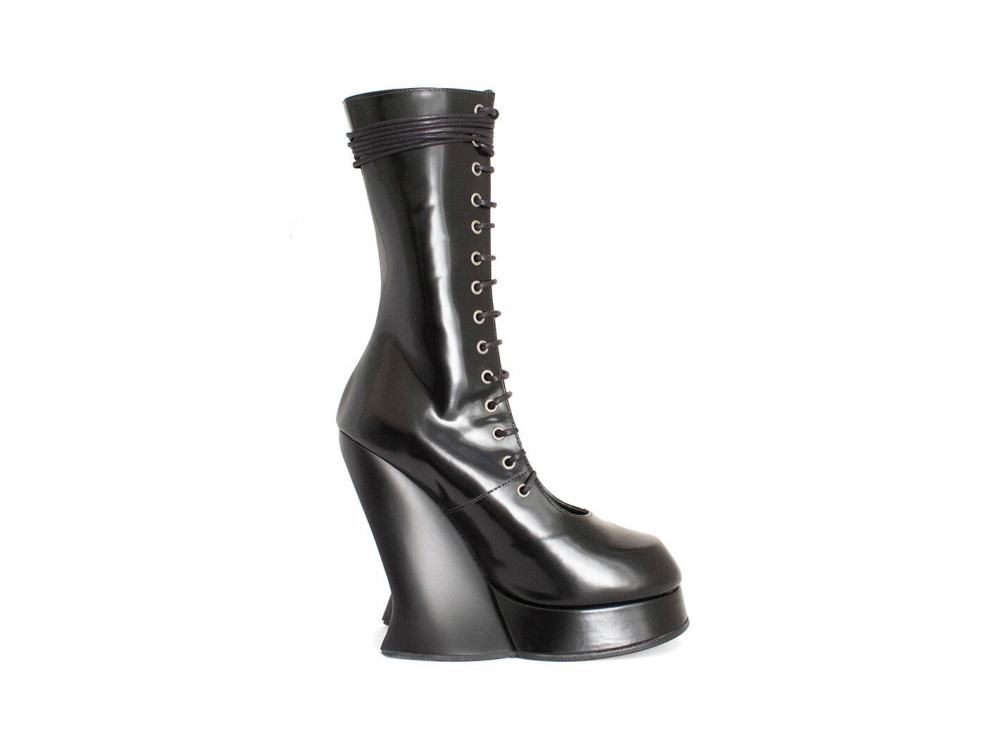 John Fluevog Corset Boot - Black | Lace-Up Corset Boots