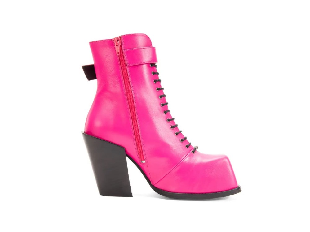 John Fluevog Olivia - Pink | Zip-Up Ankle Boots with Laces