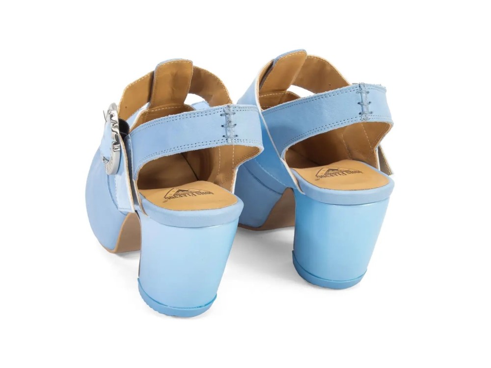 John Fluevog Gator - Blue | Slingback Fisherman Platforms