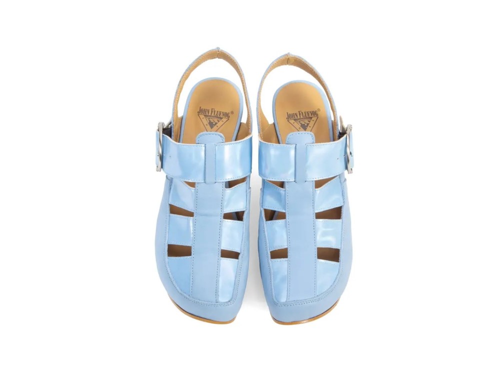 John Fluevog Gator - Blue | Slingback Fisherman Platforms