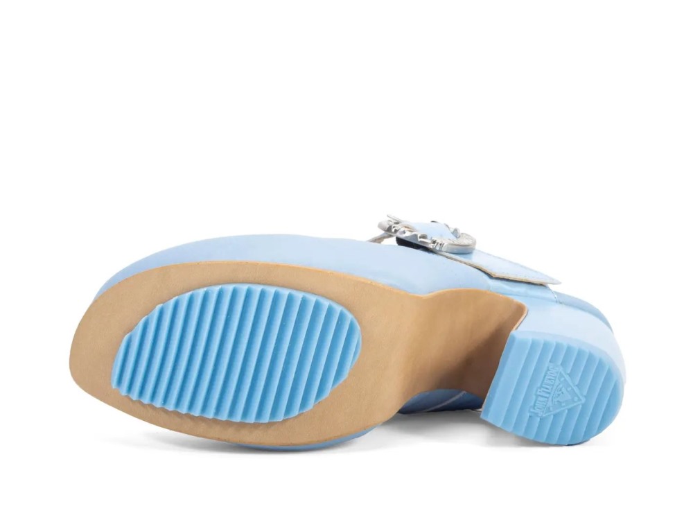 John Fluevog Gator - Blue | Slingback Fisherman Platforms