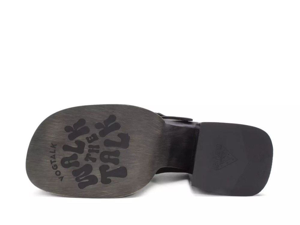 John Fluevog Laurie - Black Satin | Platform Mary Janes
