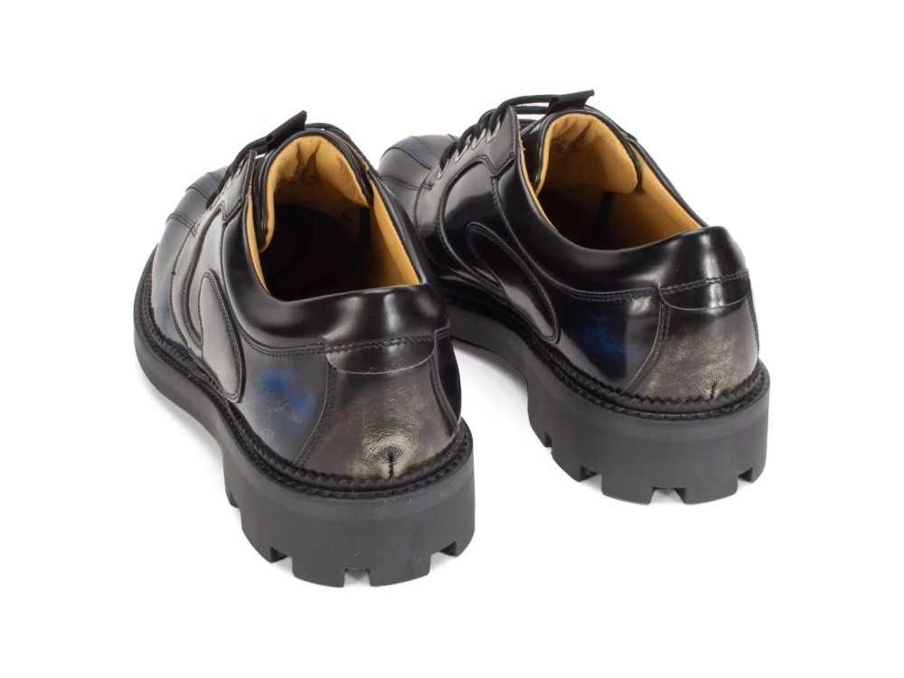 John Fluevog Supervog - Charcoal/Navy | Classic Lace-Up Derby Shoes