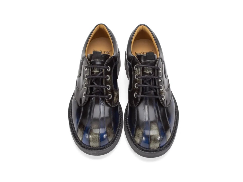 John Fluevog Supervog - Charcoal/Navy | Classic Lace-Up Derby Shoes