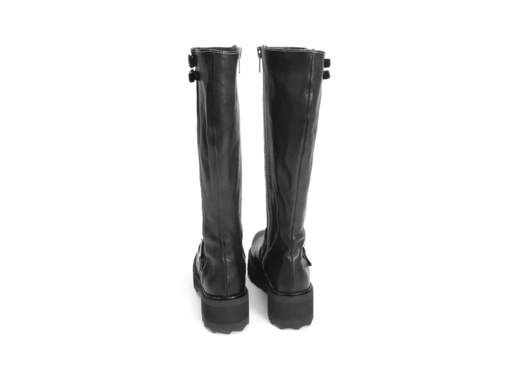 John Fluevog Bond Girl - Black | Tall Boots with Buckles