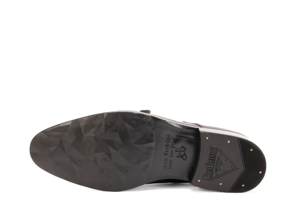 John Fluevog 205 Pine Street - Burgundy/Brown | Classic Double Monk Straps