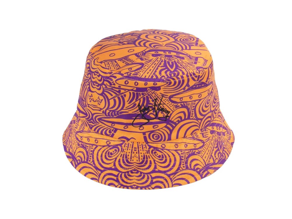 John Fluevog George Clinton Bucket Hat - Orange/Purple | Printed bucket hat