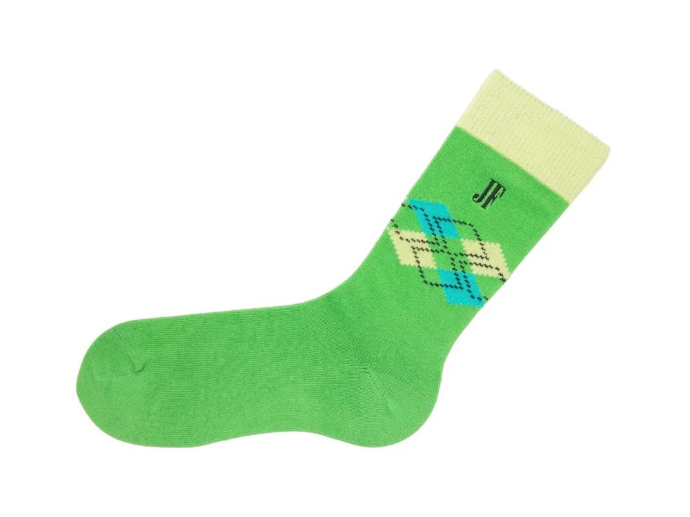 John Fluevog Argyle Vog Socks - Green | Argyle Socks