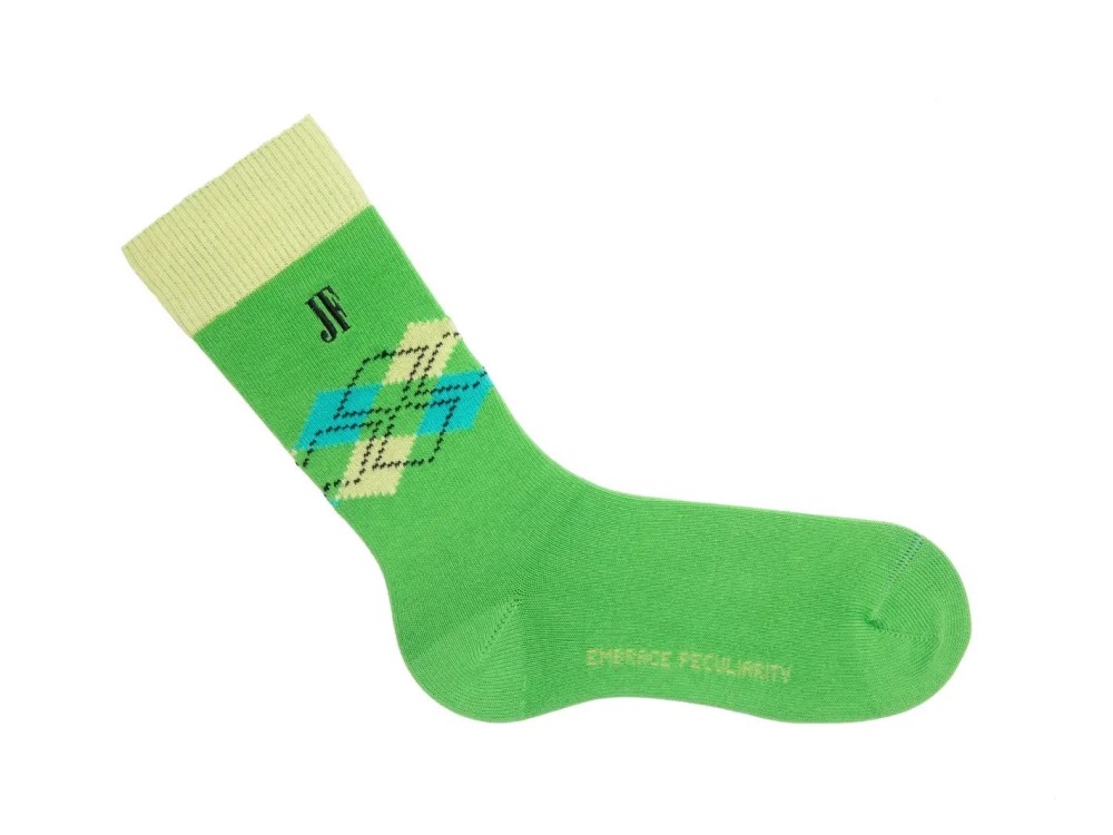 John Fluevog Argyle Vog Socks - Green | Argyle Socks
