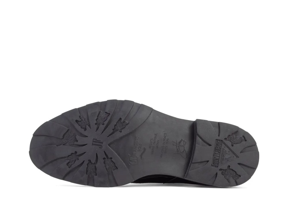 John Fluevog Quinn - Black | Multi-Textured Lace-Up Shoes