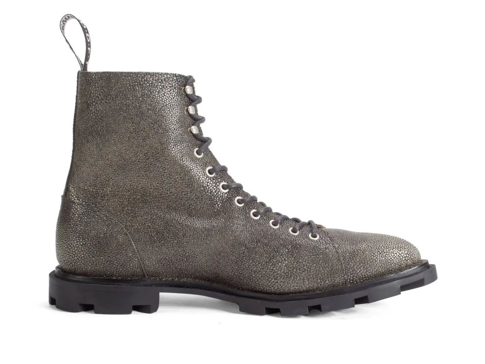 John Fluevog Sixfields - Yellow Pebble Brush Off | Lace-Up Combat Boots