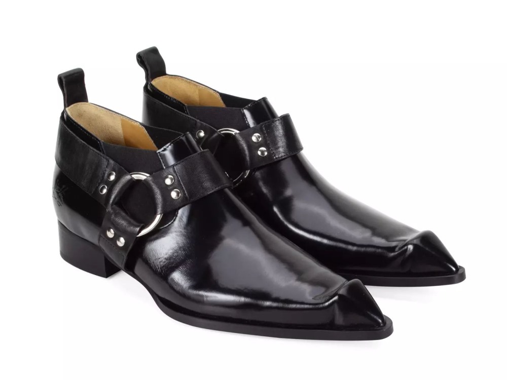 John Fluevog Priscilla - Black | Swordfish Shoes with Harness