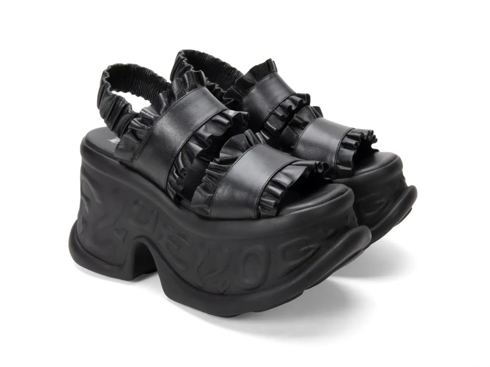 John Fluevog Harriet - Black | Platform Slingback Sandals