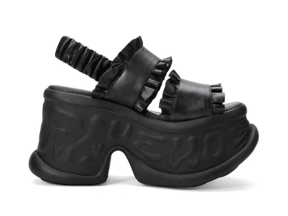 John Fluevog Harriet - Black | Platform Slingback Sandals