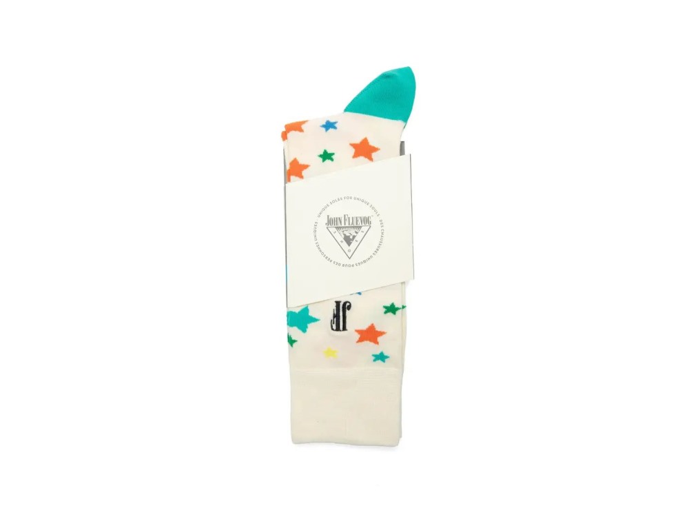 John Fluevog Bianca Vog Socks - Cream/Multi | Starry Socks