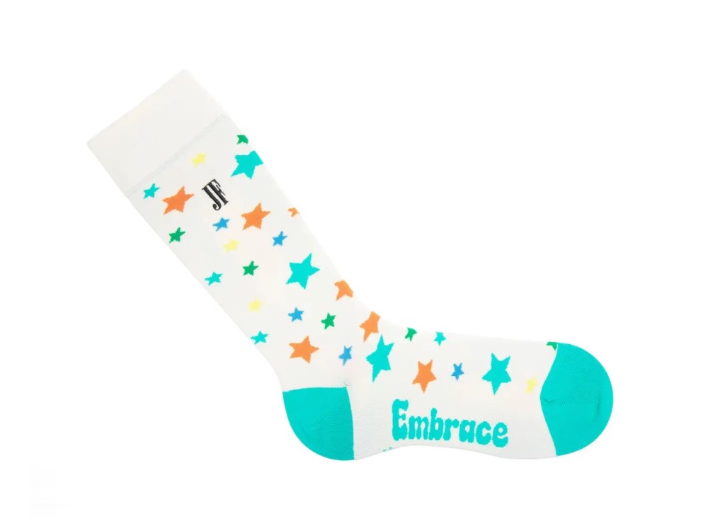 John Fluevog Bianca Vog Socks - Cream/Multi | Starry Socks