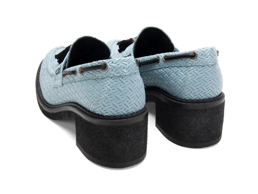 John Fluevog Rover - Blue | Tassel Loafer Heels