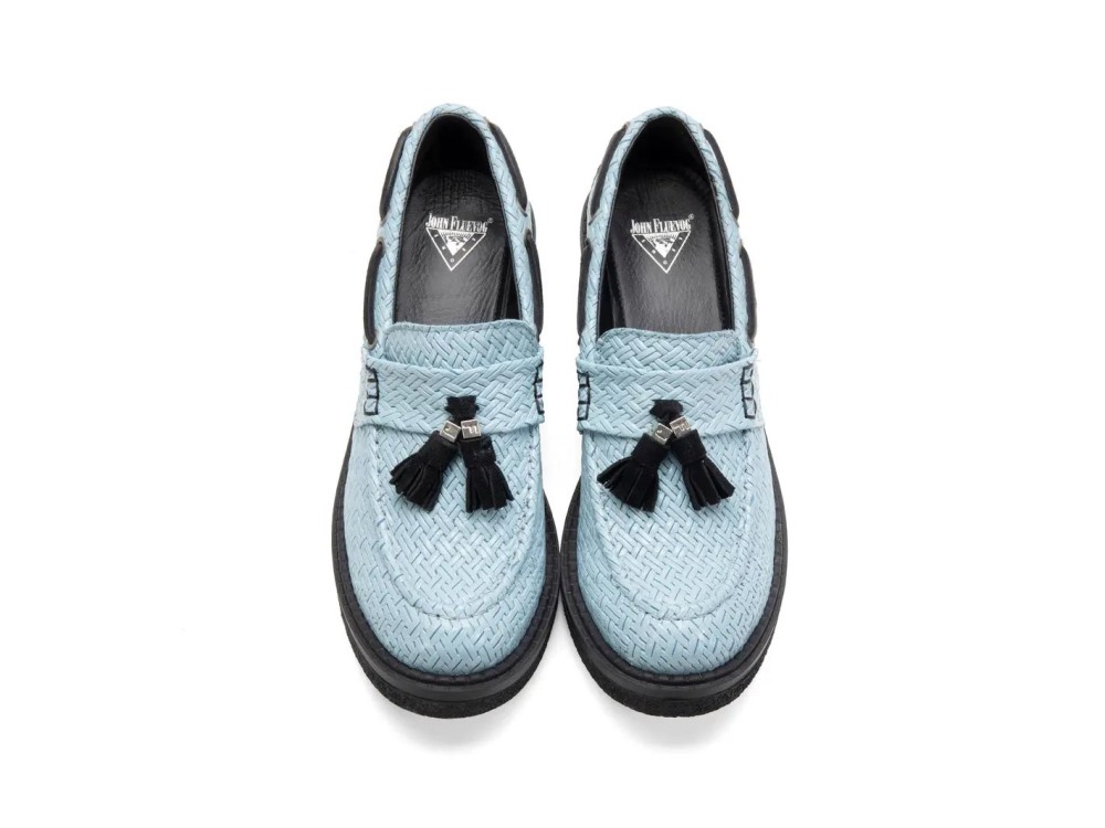 John Fluevog Rover - Blue | Tassel Loafer Heels