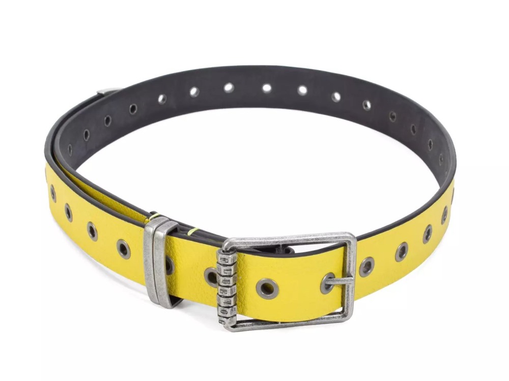 John Fluevog Percivale Belt - Yellow/Black | Casual leather belt