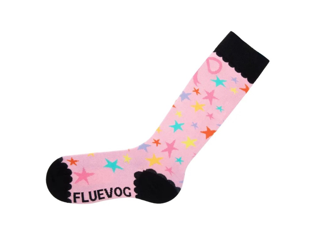 John Fluevog Zeta - Purple/Multi | Knee-High Socks With Bow Design