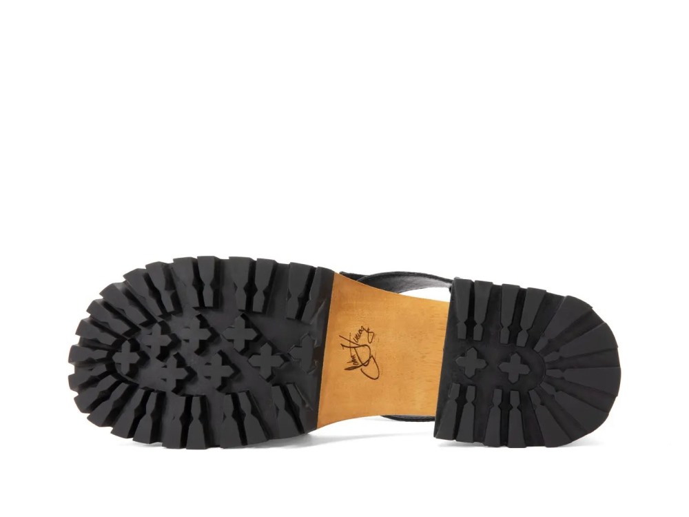 John Fluevog Een - Black | Open-Toe Clog Sandals