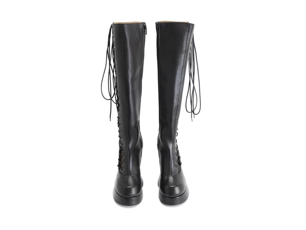 John Fluevog Grand National Boot - Black | Tall Platform Boots