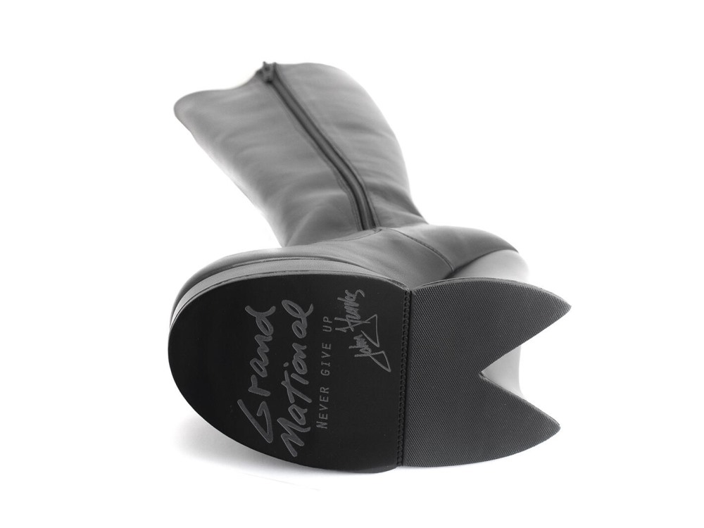 John Fluevog Grand National Boot - Black | Tall Platform Boots