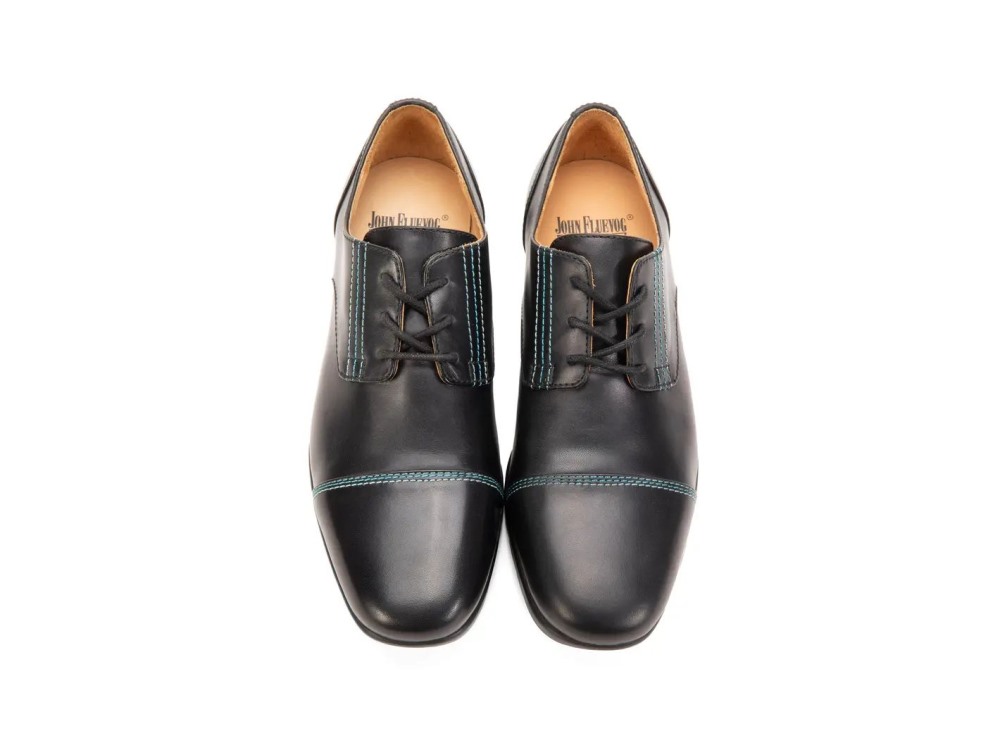 John Fluevog Breton - Black | Leather Derby Shoes
