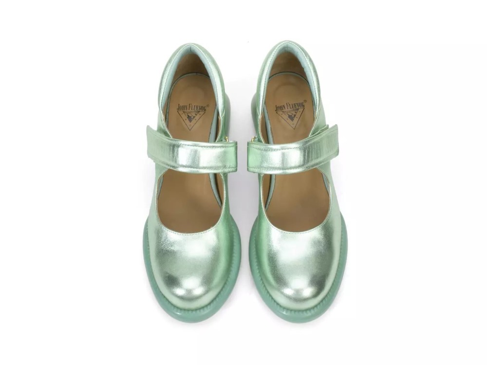 John Fluevog Sol - Mint | Mary Janes with Velcro Strap
