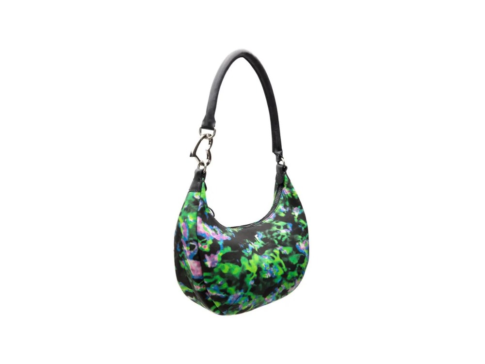 John Fluevog Caroline - Multi Colour Canvas | Shoulder Bag With Heart Clip