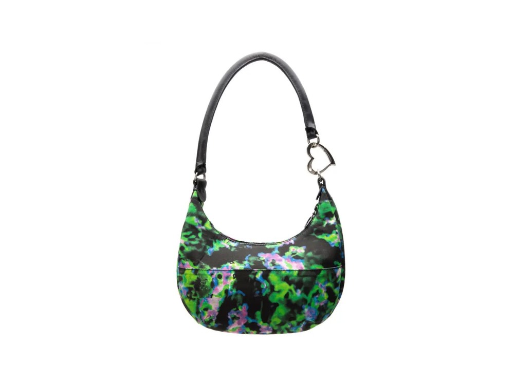 John Fluevog Caroline - Multi Colour Canvas | Shoulder Bag With Heart Clip