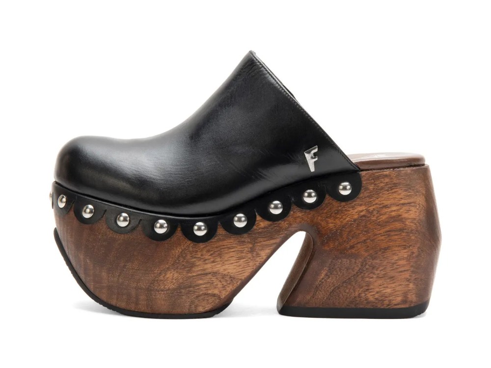 John Fluevog Mule - Black | Platform Clog Mules