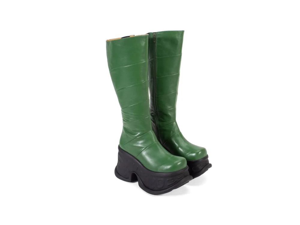 John Fluevog Paloma - Green | Knee-High Platform Boots