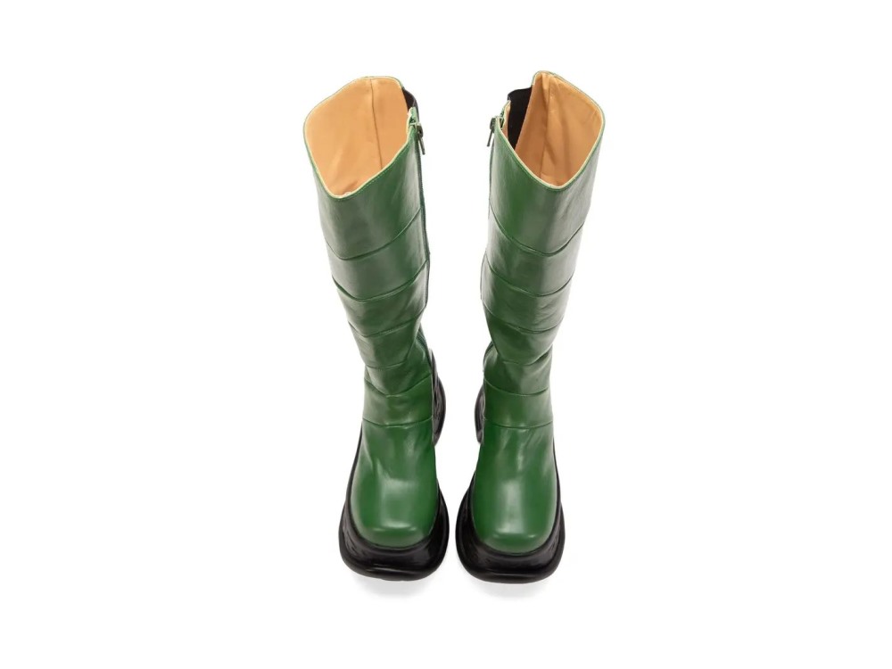 John Fluevog Paloma - Green | Knee-High Platform Boots