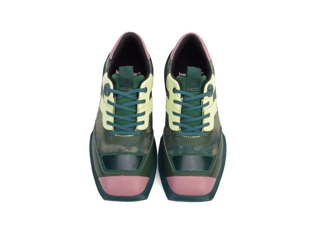 John Fluevog Ethan - Green | Mesh-Lined Lace-Up Shoes
