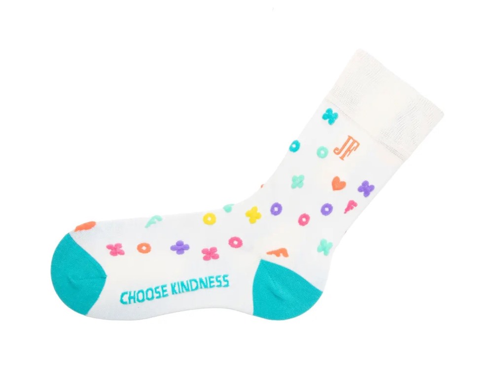 John Fluevog Timmy Vog Socks - Cream/Multi | Fluffy Icon Socks