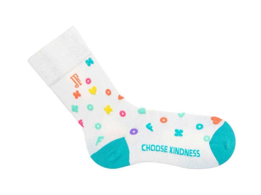 John Fluevog Timmy Vog Socks - Cream/Multi | Fluffy Icon Socks