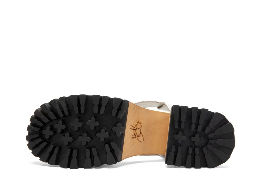 John Fluevog Een - White | Open-Toe Clog Sandals