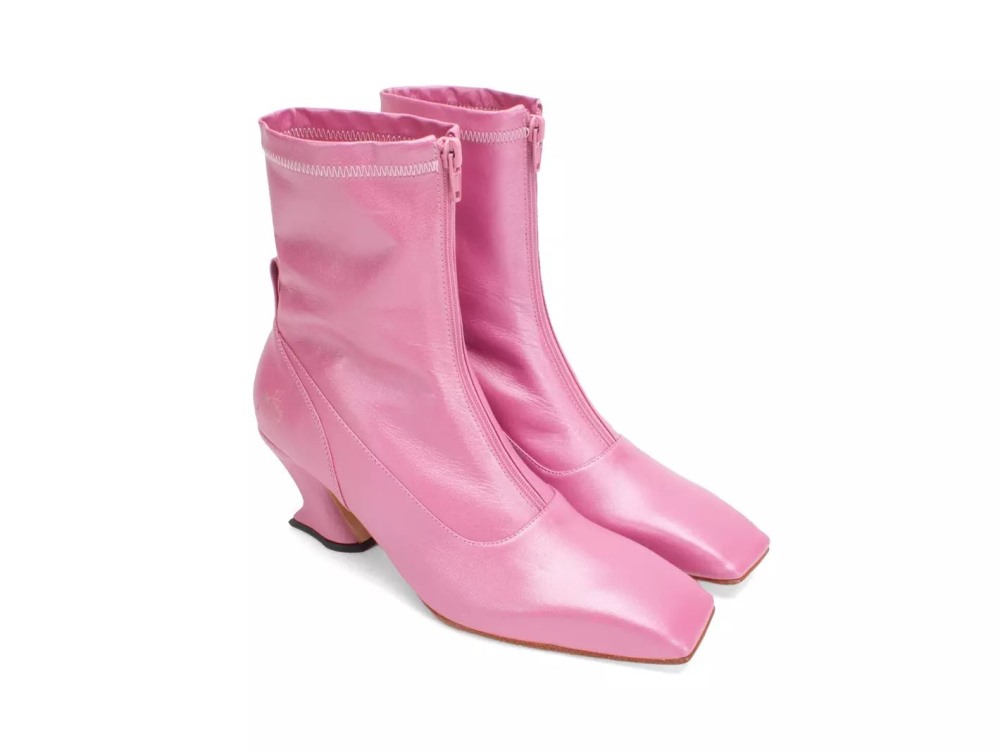 John Fluevog Countess - Pink | Front-Zip Booties