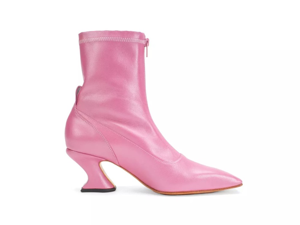 John Fluevog Countess - Pink | Front-Zip Booties