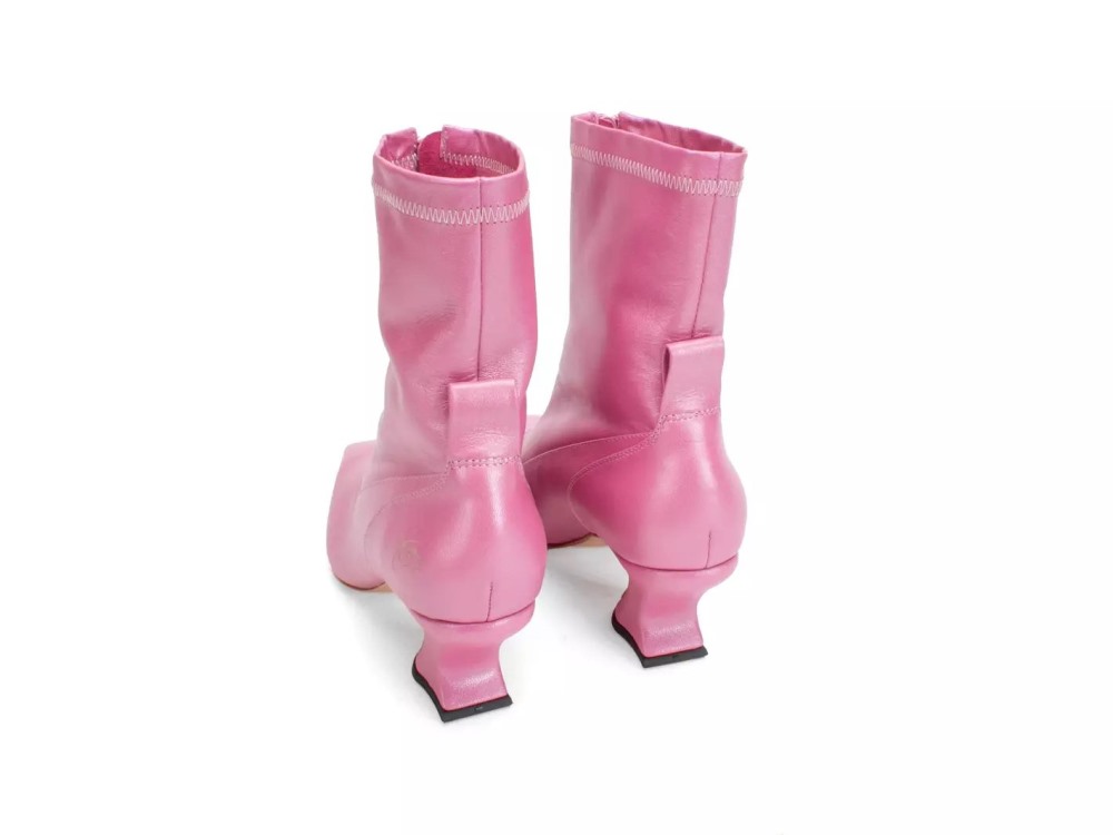 John Fluevog Countess - Pink | Front-Zip Booties