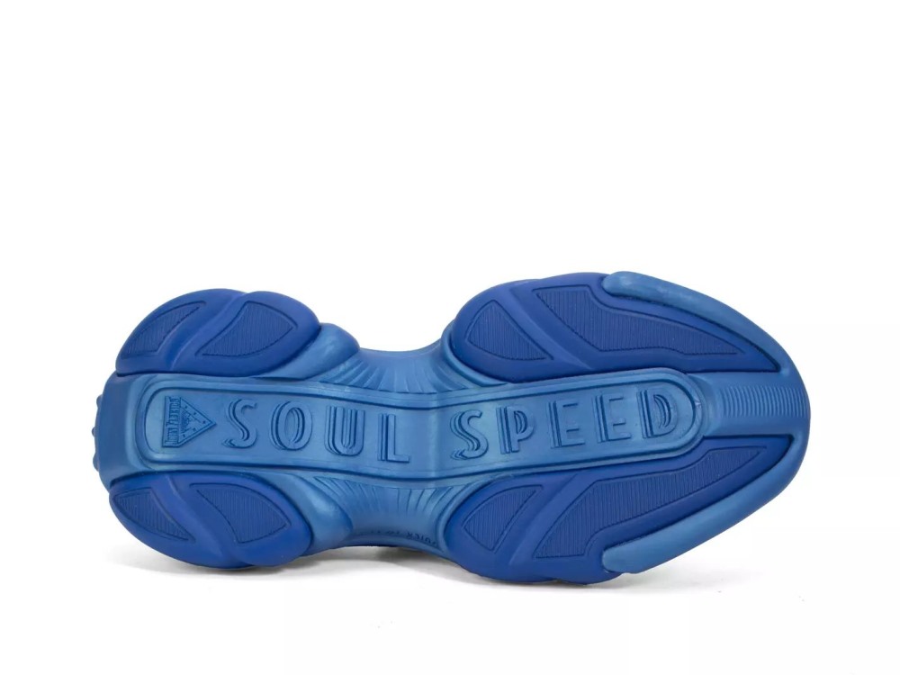 John Fluevog Sparky - Blue | Spiked T-Strap Sneakers
