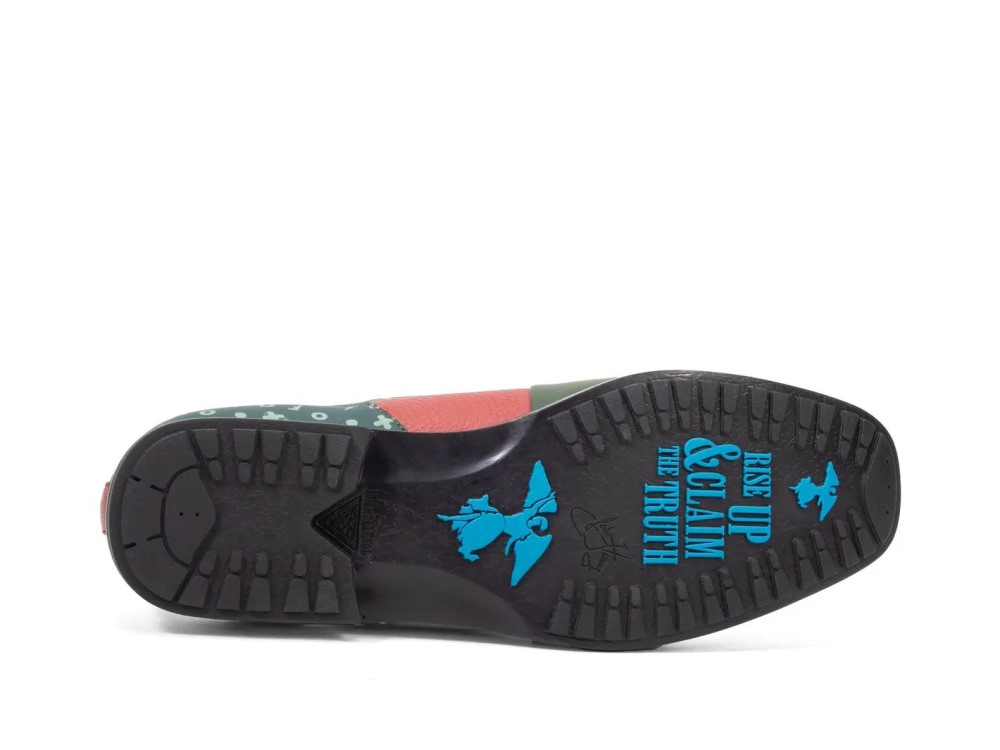 John Fluevog Fuller - Blue/Green/Red | Colourblock Lace-Up Shoes