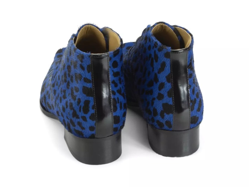 John Fluevog Athena - Blue Cheetah | Sharp Chukka Boots